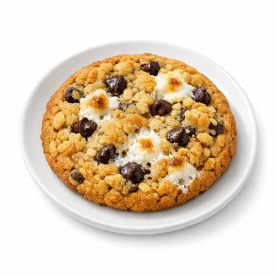Baked products cookies marshmallow with rice cereal and chocolate chips