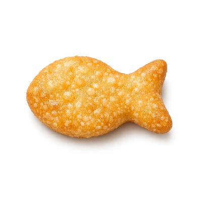 Baked products crackers flavored fish-shaped