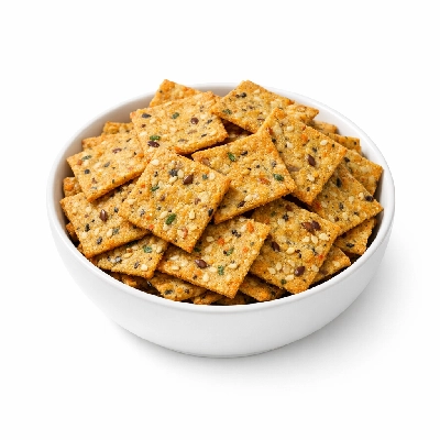 Baked products crackers gluten-free multigrain and vegetable made with corn starch white rice flour