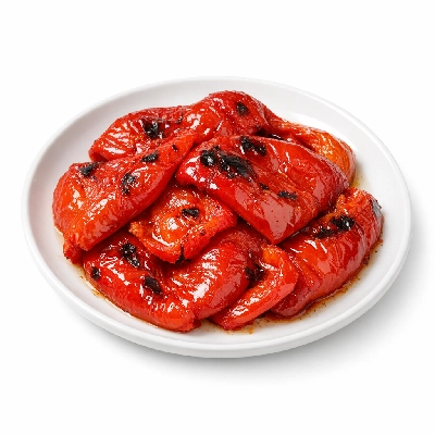 Baked red bell peppers