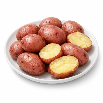 Baked red potatoes with skin without salt