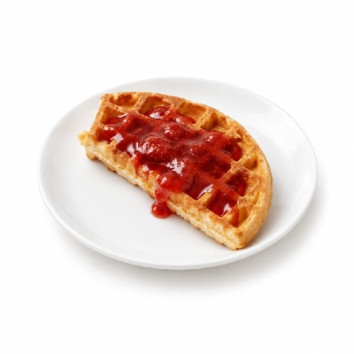 Bakers Square 4-Square Combos 0.5 Waffle (with Strawberry Sauce)