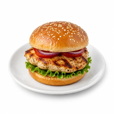 Bakers Square All-American Crush Burger with Grilled Chicken Breast (No Cheese No Side)