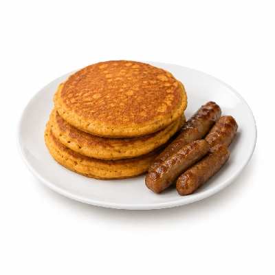 Bakers Square Breakfast Features Pumpkin Supreme Pancakes Sausage Links