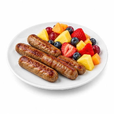 Bakers Square Breakfasts Classic Sausage Links Fresh Fruit (No Bread)