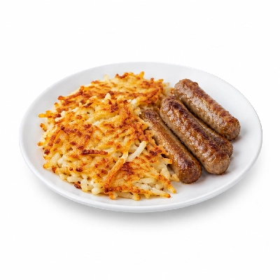 Bakers Square Breakfasts Classic Sausage Links Hash Browns (No Bread)