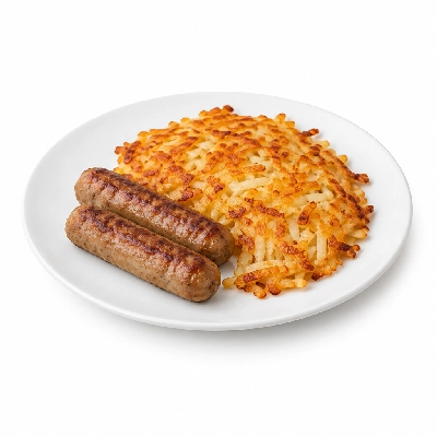 Bakers Square Breakfasts Classic Turkey Sausage Hash Browns (No Bread)