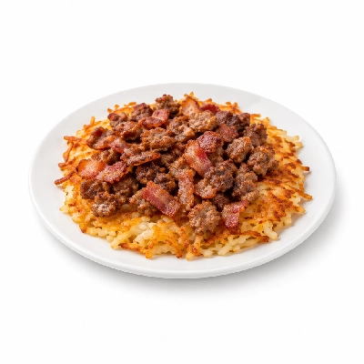 Bakers Square Breakfasts Ultimate Meat Lover's Hash Browns (No Bread)