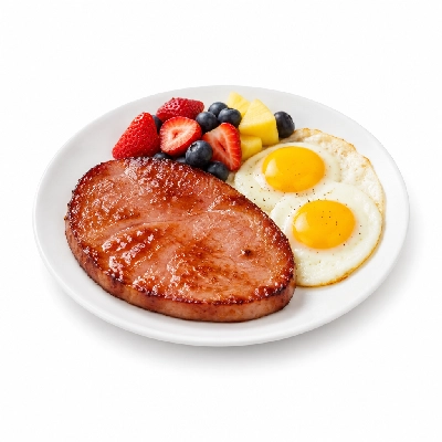 Bakers Square Gluten Sensitive Menu Ham Steak & Eggs Fresh Fruit