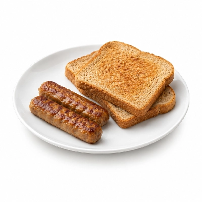 Bakers Square Kids Menu Junior Breakfast Sausage Wheat Toast
