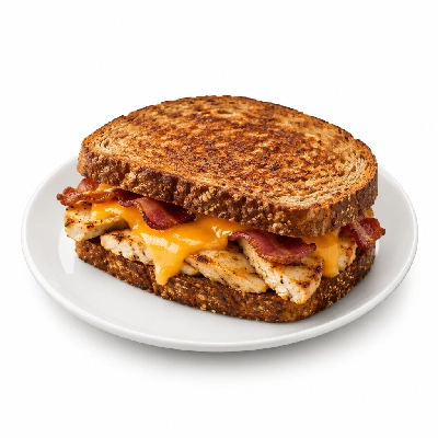 Bakers Square Melts Chicken Cheddar Bacon on Rye Bread (No Side)