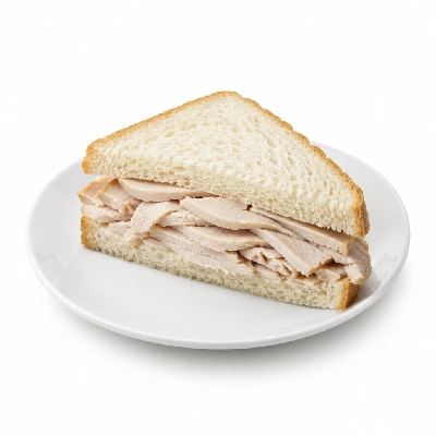 Bakers Square Sandwiches Hand-Carved Turkey Breast on White Half