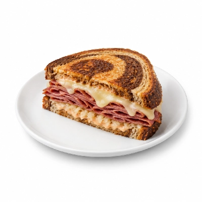 Bakers Square Sandwiches Marbled Rye Reuben Half