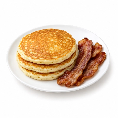 Bakers Square Sweets Buttermilk Pancake Combo Bacon