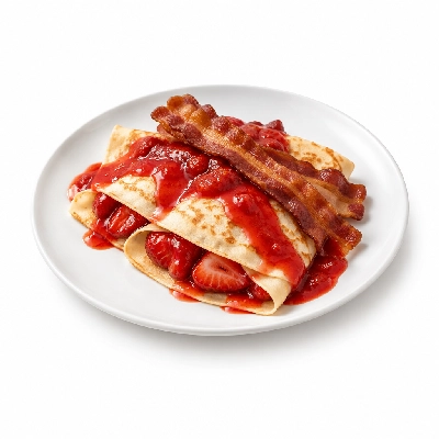 Bakers Square Sweets Strawberry Crepes Bacon