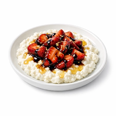 Balsamic Strawberries with Honey Ricotta