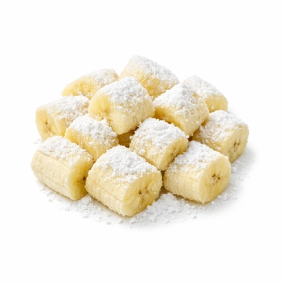 Banana with powdered sugar