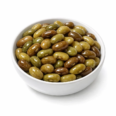 Beans french mature seeds cooked boiled with salt