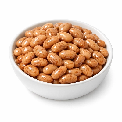 Beans pinto immature seeds frozen cooked boiled drained with salt