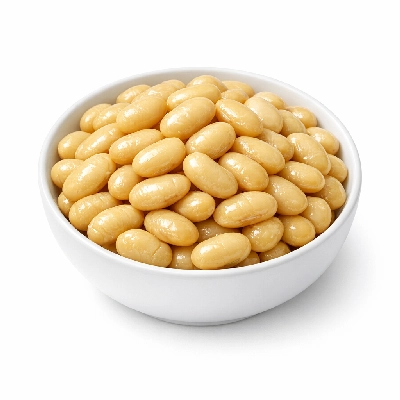 Soybeans mature seeds cooked boiled with salt
