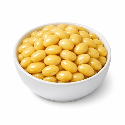 Beans yellow mature seeds cooked boiled with salt