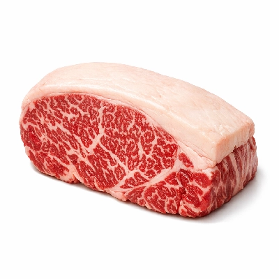 Beef australian wagyu external fat aust. marble score 9 raw