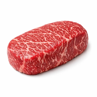Beef australian wagyu loin tenderloin steak roast boneless separable lean only aust. marble score 9 raw