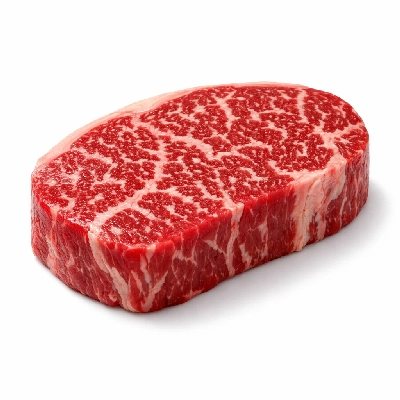 Beef australian wagyu loin top steak roast boneless separable lean and fat aust. marble score 4 5 raw