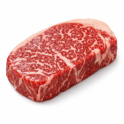 Beef australian wagyu loin top steak roast separable lean and fat aust. marble score 9 raw