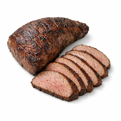 Beef bottom sirloin tri-tip roast separable lean and fat trimmed to 0" select cooked roasted