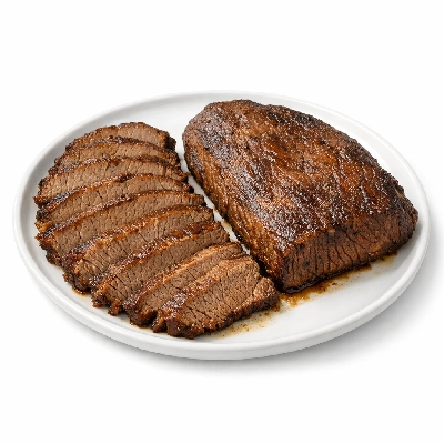 Beef brisket flat half separable lean only trimmed to 0" fat all grades cooked braised