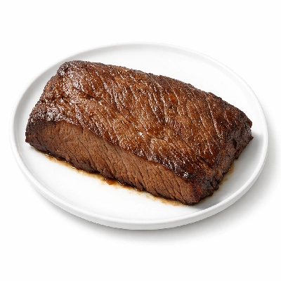 Beef brisket flat half separable lean only trimmed to 0" fat choice cooked braised