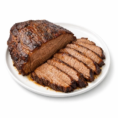 Beef brisket point half separable lean only trimmed to 0" fat all grades cooked braised