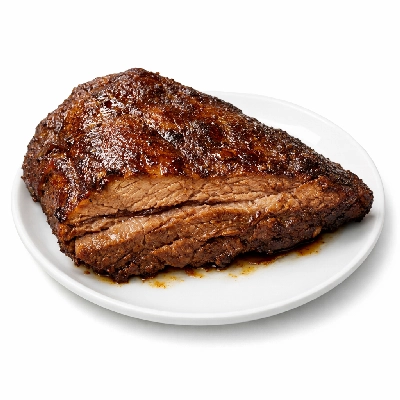 Beef brisket point half separable lean only trimmed to 1/4" fat all grades cooked braised