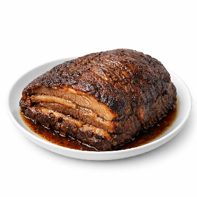 Beef brisket whole separable lean and fat trimmed to 1/4" all grades cooked braised