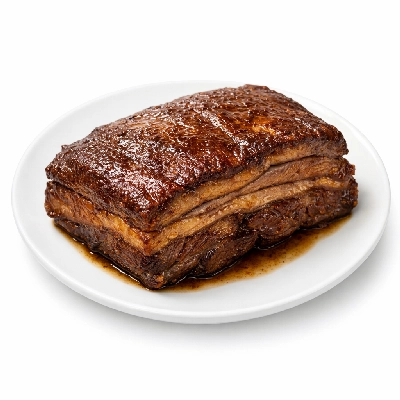 Beef brisket whole separable lean and fat trimmed to 1/8" all grades cooked braised