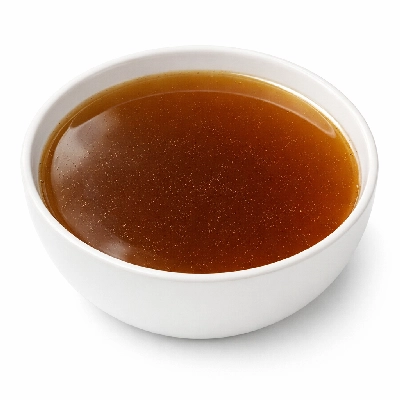 Beef broth or bouillon prepared from dry powder