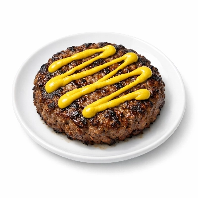 Beef burgers with mustard