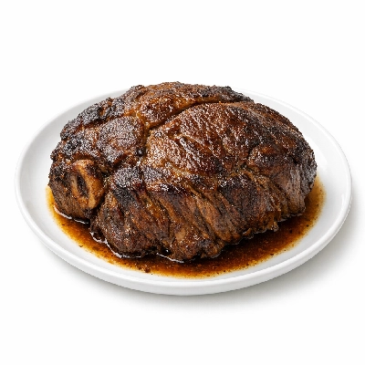 Beef chuck arm pot roast separable lean and fat trimmed to 1/2" prime cooked braised