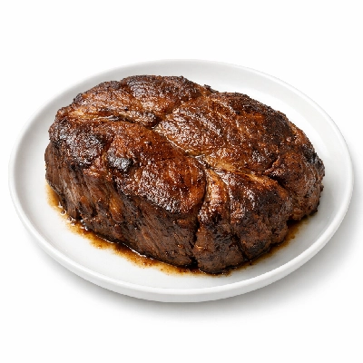 Beef chuck blade roast separable lean and fat trimmed to 0" choice cooked braised top steak