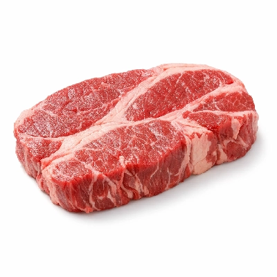 Beef chuck blade roast separable lean and fat trimmed to 1/4" all grades raw top steak