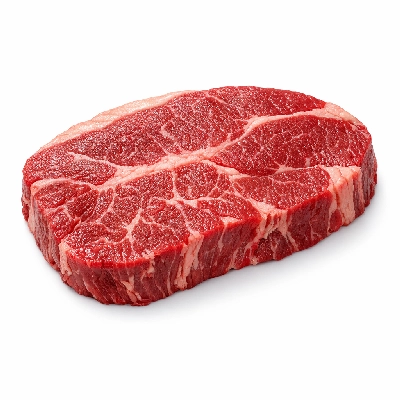 Beef chuck blade roast separable lean and fat trimmed to 1/8" all grades raw top steak
