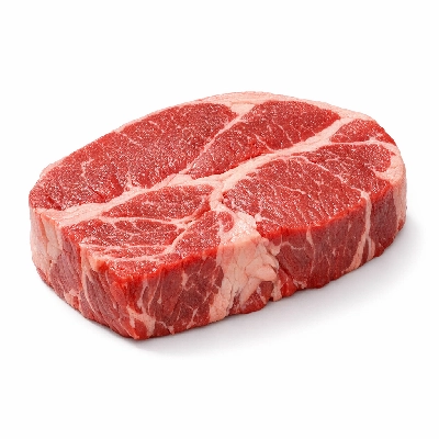 Beef chuck blade roast separable lean and fat trimmed to 1/8" select raw top steak