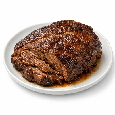 Beef chuck blade roast separable lean only trimmed to 1/4" fat select cooked braised