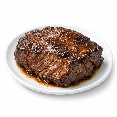 Beef chuck clod steak separable lean and fat trimmed to 0" all grades cooked braised