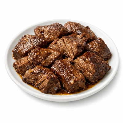 Beef chuck clod steak separable lean and fat trimmed to 0" usda choice cooked braised