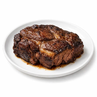 Beef chuck clod steak separable lean and fat trimmed to 1/4" usda choice cooked braised