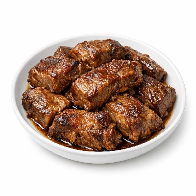 Beef chuck eye country-style ribs boneless separable lean and fat trimmed to 0" all grades cooked braised