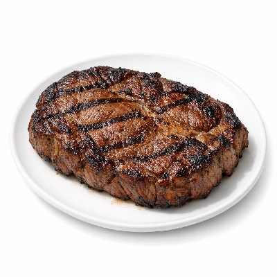 Beef chuck eye steak boneless separable lean and fat trimmed to 0" all grades cooked grilled