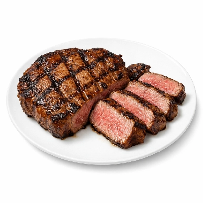 Beef chuck eye steak boneless separable lean only trimmed to 0" fat select cooked grilled